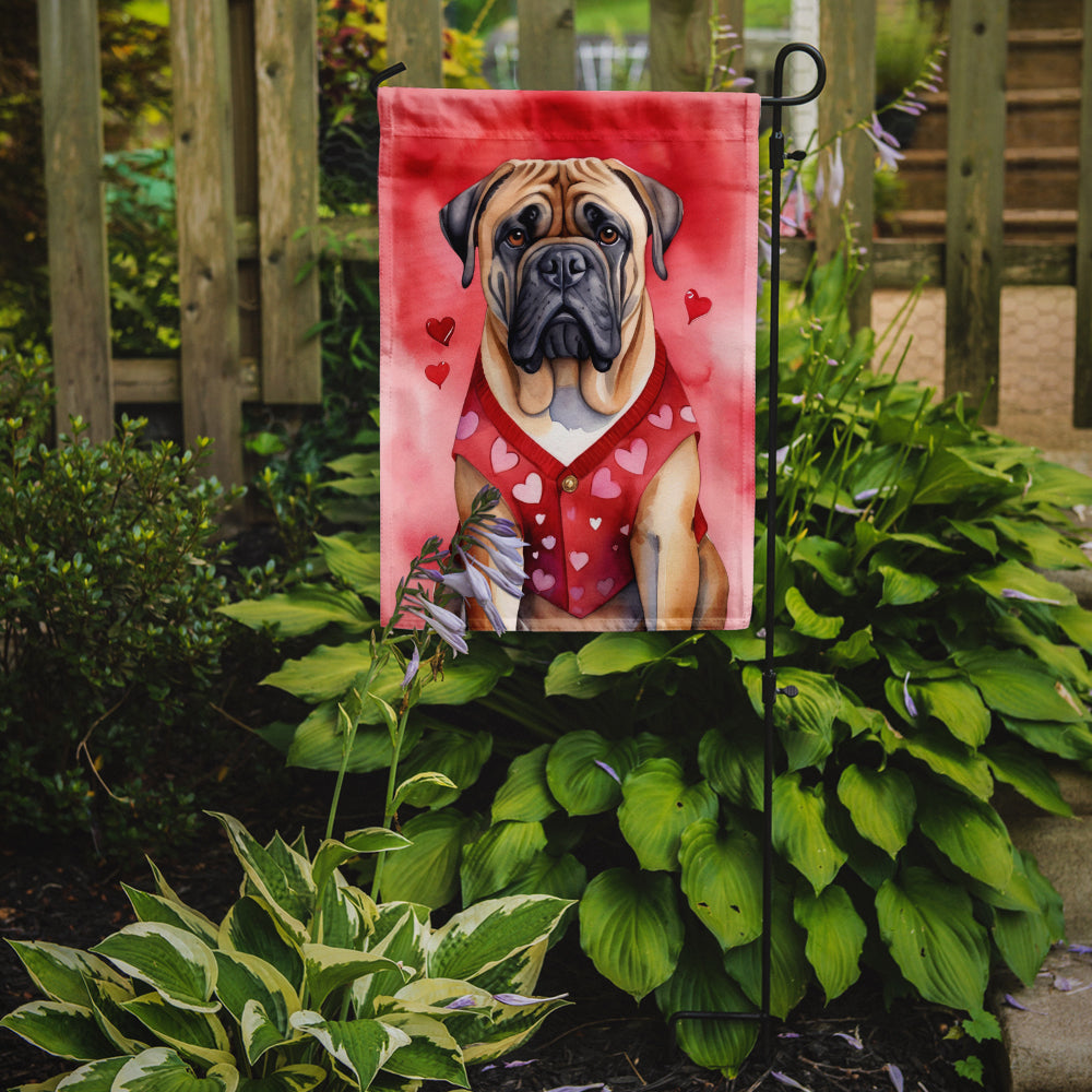 Bullmastiff My Valentine Garden Flag Mailbox Decorative Yard Banner Outside Patio Artwork for Flower Beds, Garden Size, Multicolor