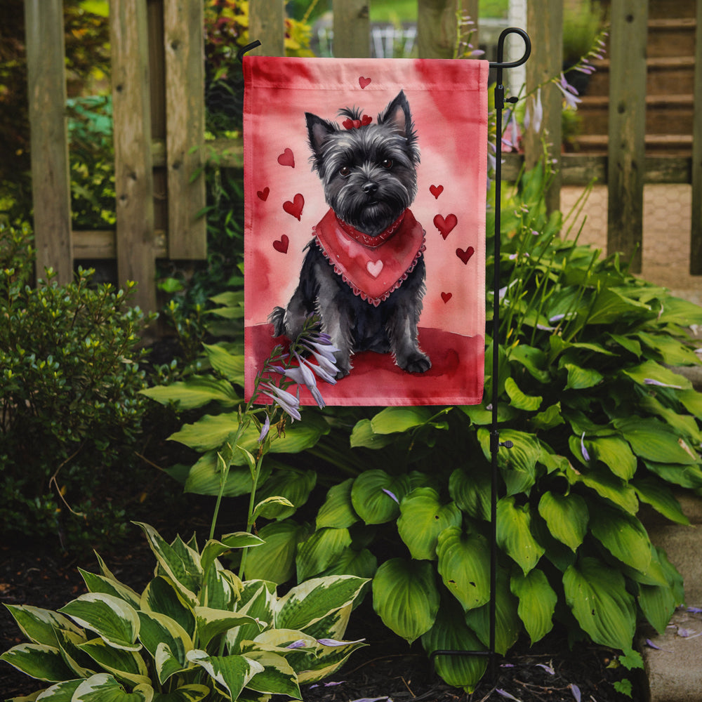 Cairn Terrier My Valentine Garden Flag Mailbox Decorative Yard Banner Outside Patio Artwork for Flower Beds, Garden Size, Multicolor