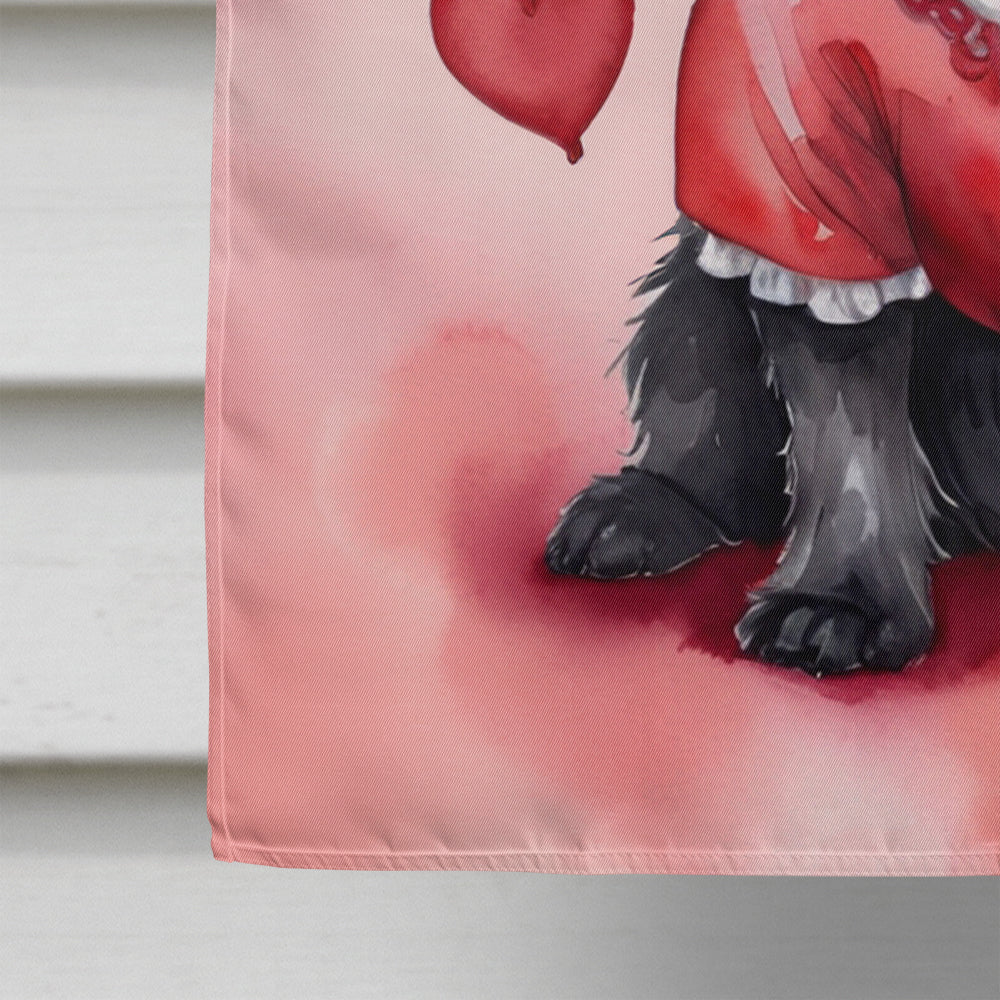 Cairn Terrier My Valentine House Flag 28x40 Porch Sleeve Pole Decorative Outside Yard Banner Artwork Wall Hanging, Polyester