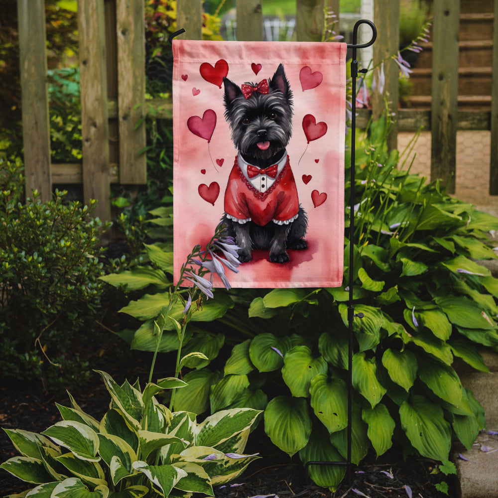 Cairn Terrier My Valentine Garden Flag Mailbox Decorative Yard Banner Outside Patio Artwork for Flower Beds, Garden Size, Multicolor