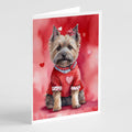 Cairn Terrier My Valentine Greeting Cards Pack of 8 Blank Cards with Envelopes Whimsical A7 Size 5x7