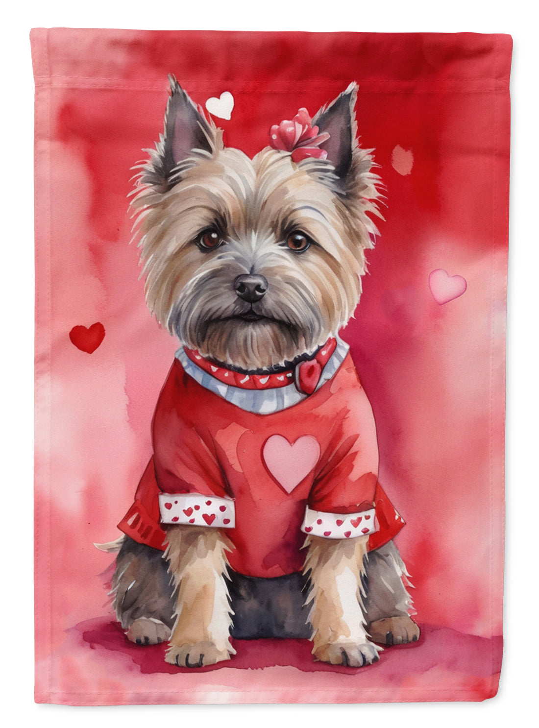 Cairn Terrier My Valentine Garden Flag Mailbox Decorative Yard Banner Outside Patio Artwork for Flower Beds, Garden Size, Multicolor