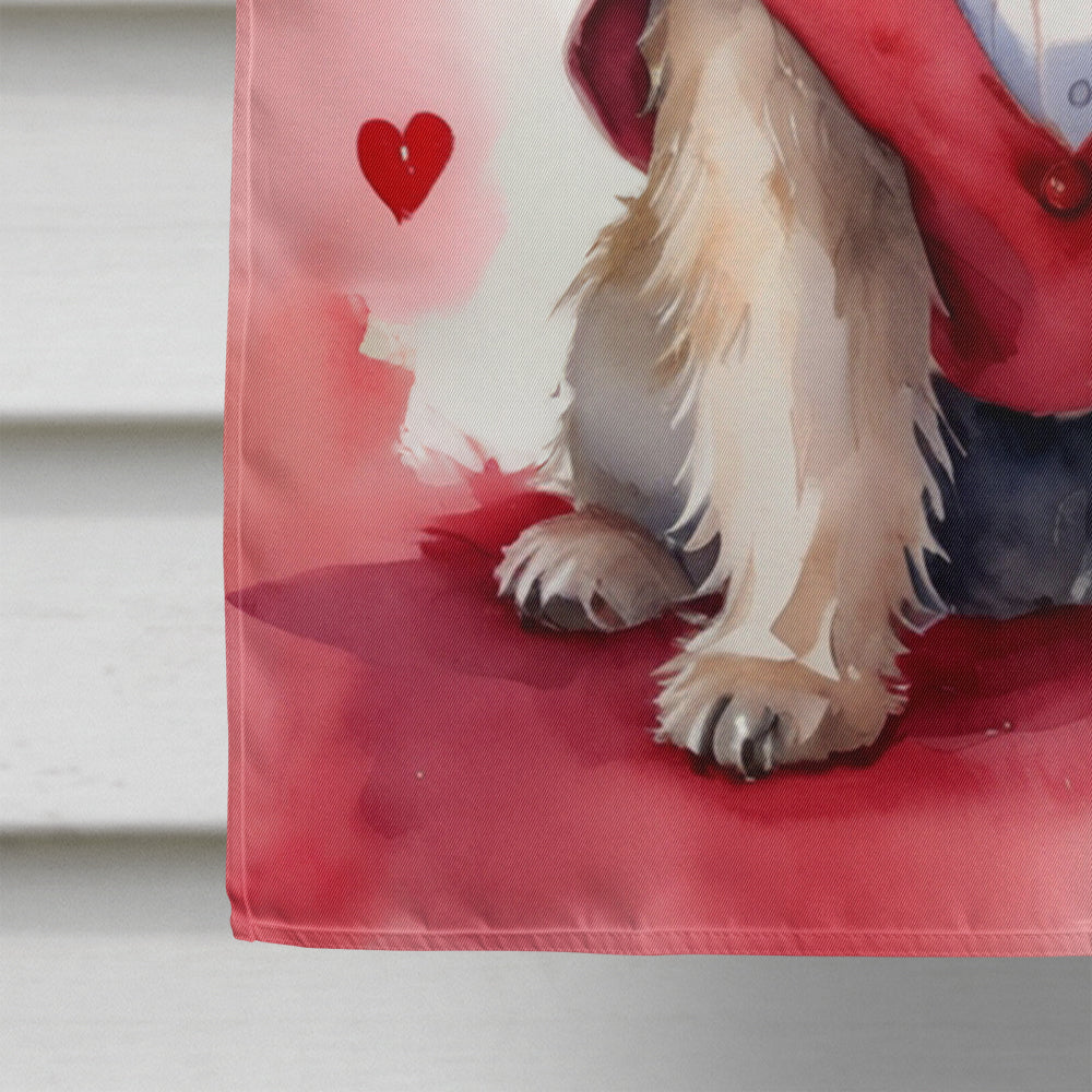 Cairn Terrier My Valentine House Flag 28x40 Porch Sleeve Pole Decorative Outside Yard Banner Artwork Wall Hanging, Polyester