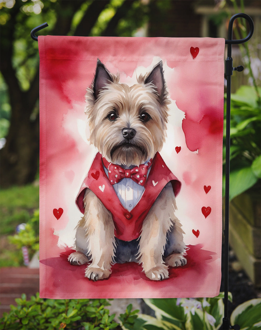Cairn Terrier My Valentine Garden Flag Mailbox Decorative Yard Banner Outside Patio Artwork for Flower Beds, Garden Size, Multicolor