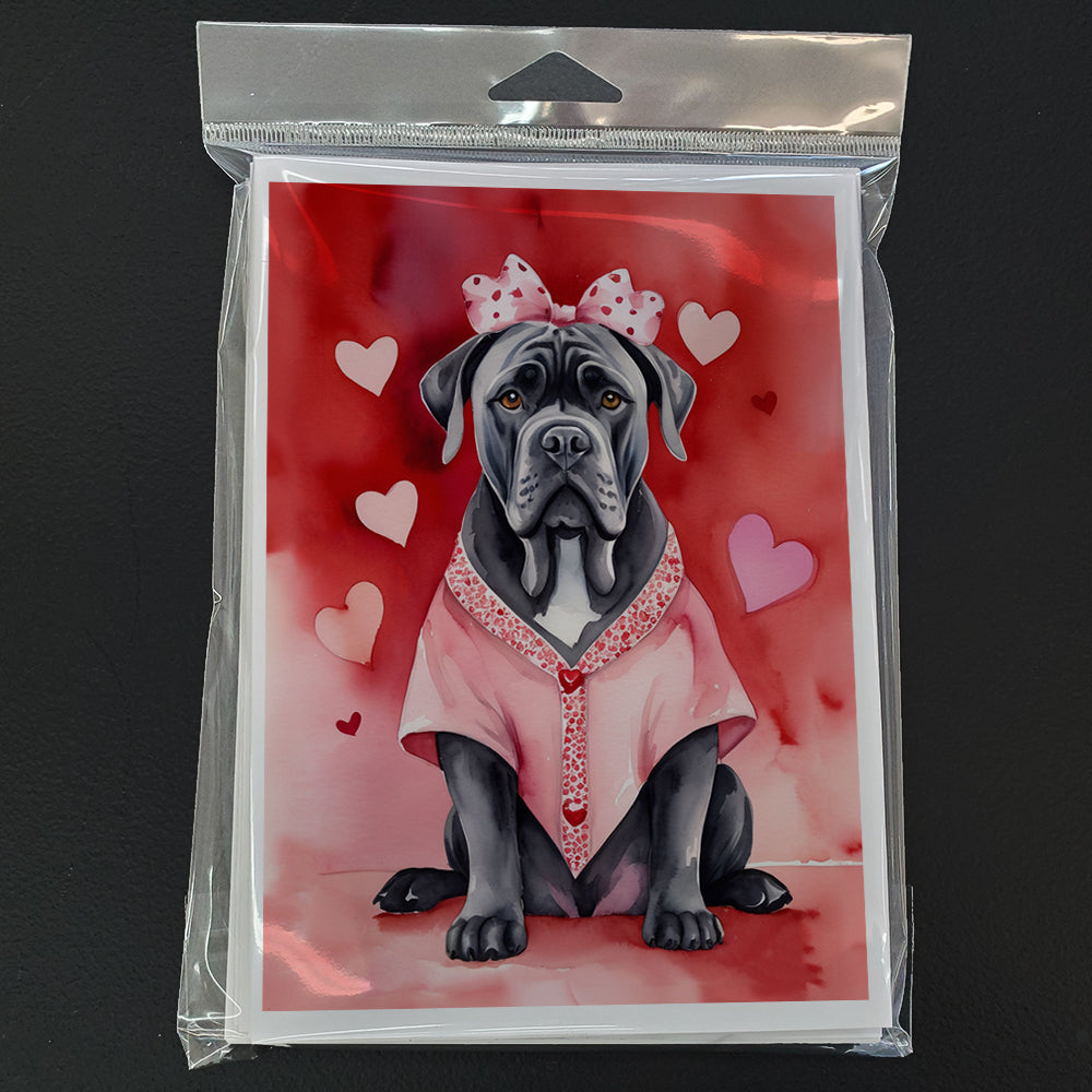 Cane Corso My Valentine Greeting Cards Pack of 8 Blank Cards with Envelopes Whimsical A7 Size 5x7