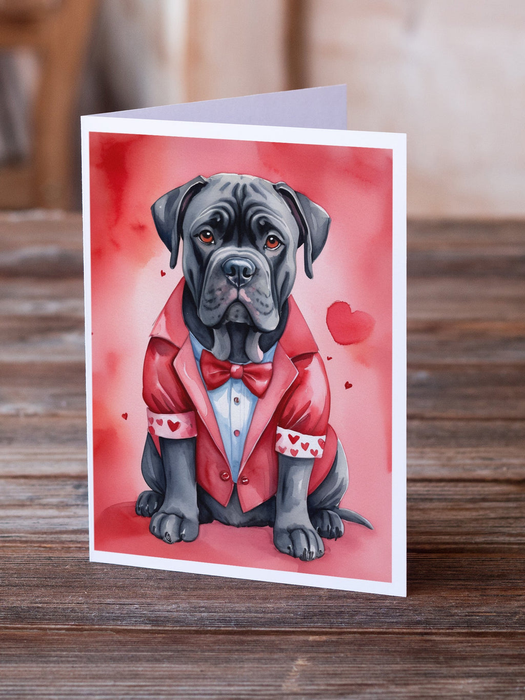 Cane Corso My Valentine Greeting Cards Pack of 8 Blank Cards with Envelopes Whimsical A7 Size 5x7