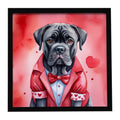 Cane Corso My Valentine Framed Metal Print Bathroom, Kitchen, Office, Home Decor Wall Art Ready to Hang, Square, 8X8