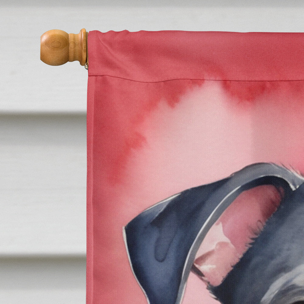 Catahoula My Valentine House Flag 28x40 Porch Sleeve Pole Decorative Outside Yard Banner Artwork Wall Hanging, Polyester