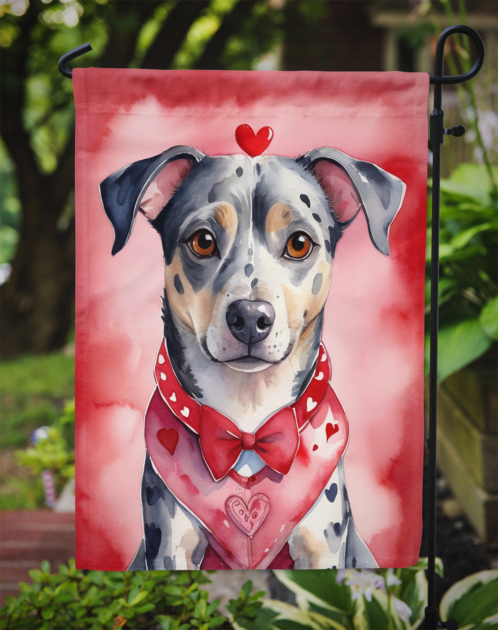 Catahoula My Valentine Garden Flag Mailbox Decorative Yard Banner Outside Patio Artwork for Flower Beds, Garden Size, Multicolor