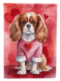 Cavalier Spaniel My Valentine Garden Flag Mailbox Decorative Yard Banner Outside Patio Artwork for Flower Beds, Garden Size, Multicolor