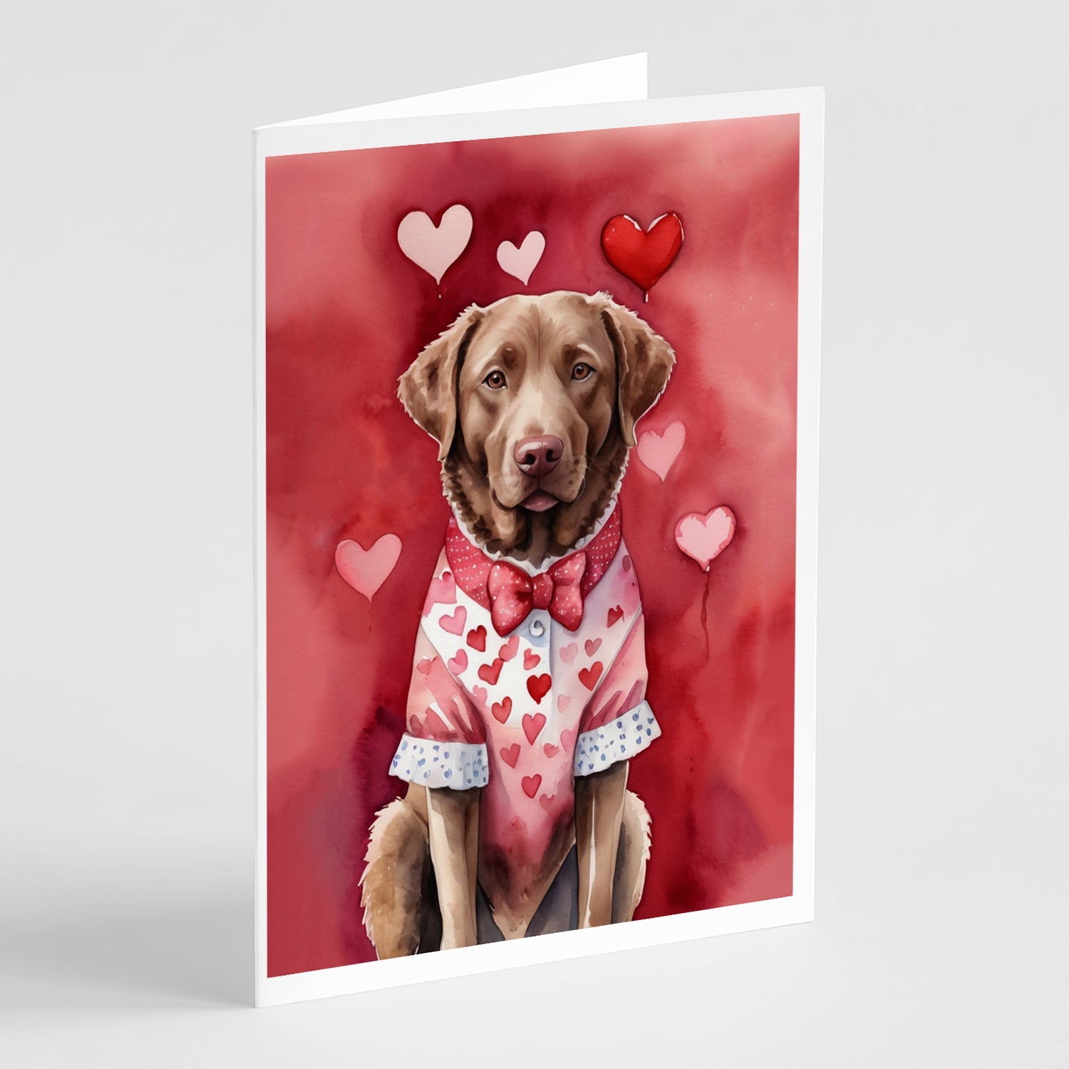 Chesapeake Bay Retriever My Valentine Greeting Cards Pack of 8 Blank Cards with Envelopes Whimsical A7 Size 5x7