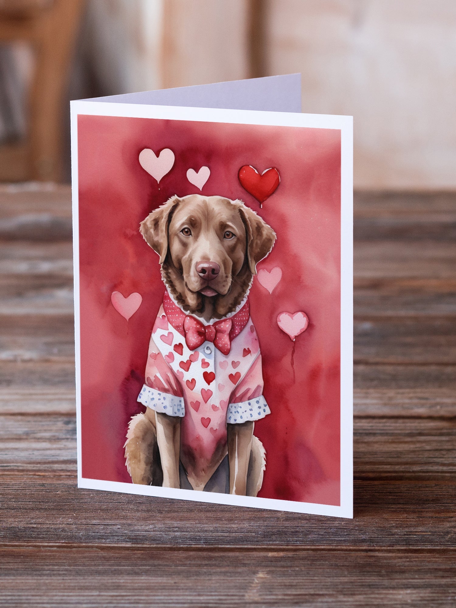Chesapeake Bay Retriever My Valentine Greeting Cards Pack of 8 Blank Cards with Envelopes Whimsical A7 Size 5x7