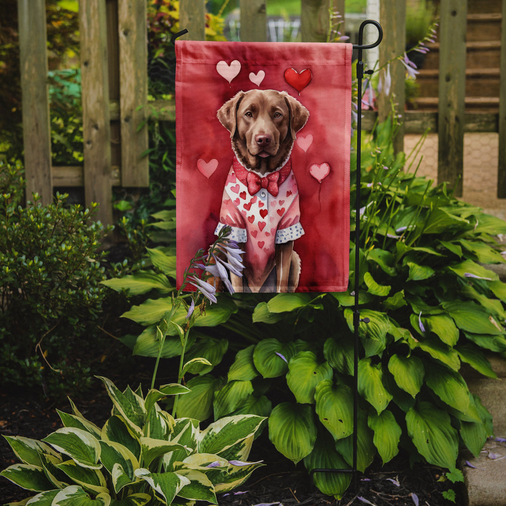 Chesapeake Bay Retriever My Valentine Garden Flag Mailbox Decorative Yard Banner Outside Patio Artwork for Flower Beds, Garden Size, Multicolor