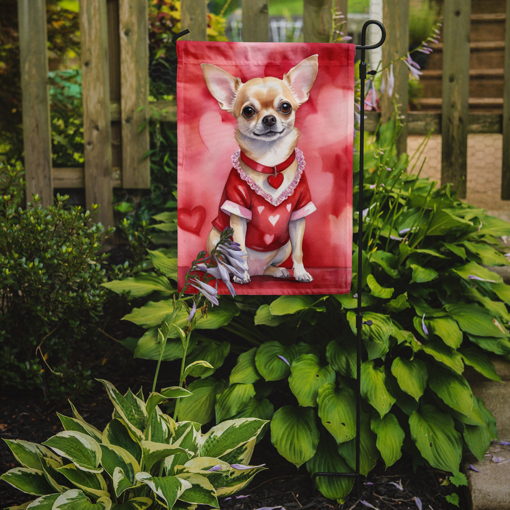 Chihuahua My Valentine Garden Flag Mailbox Decorative Yard Banner Outside Patio Artwork for Flower Beds, Garden Size, Multicolor