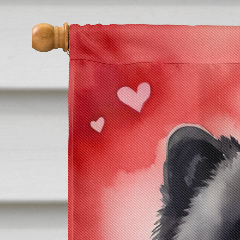 Chow Chow My Valentine House Flag 28x40 Porch Sleeve Pole Decorative Outside Yard Banner Artwork Wall Hanging, Polyester