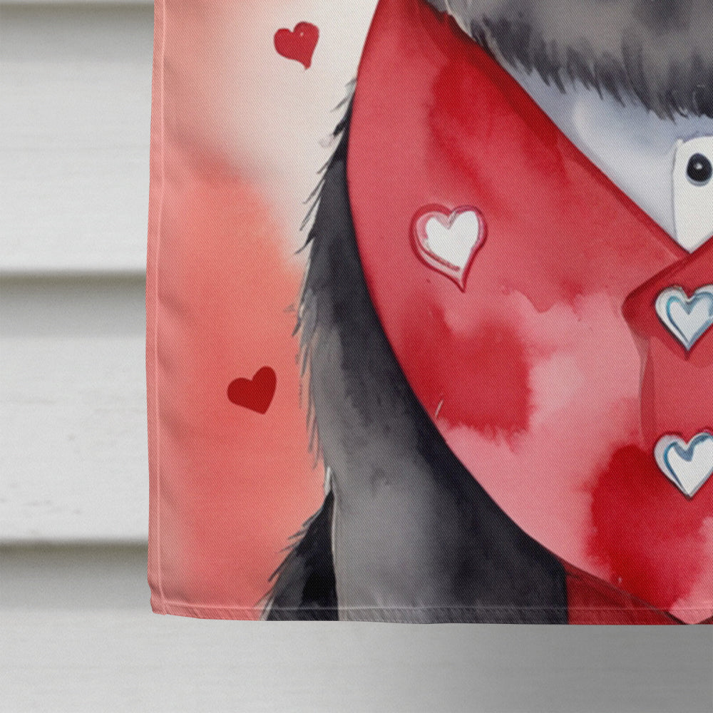 Chow Chow My Valentine House Flag 28x40 Porch Sleeve Pole Decorative Outside Yard Banner Artwork Wall Hanging, Polyester