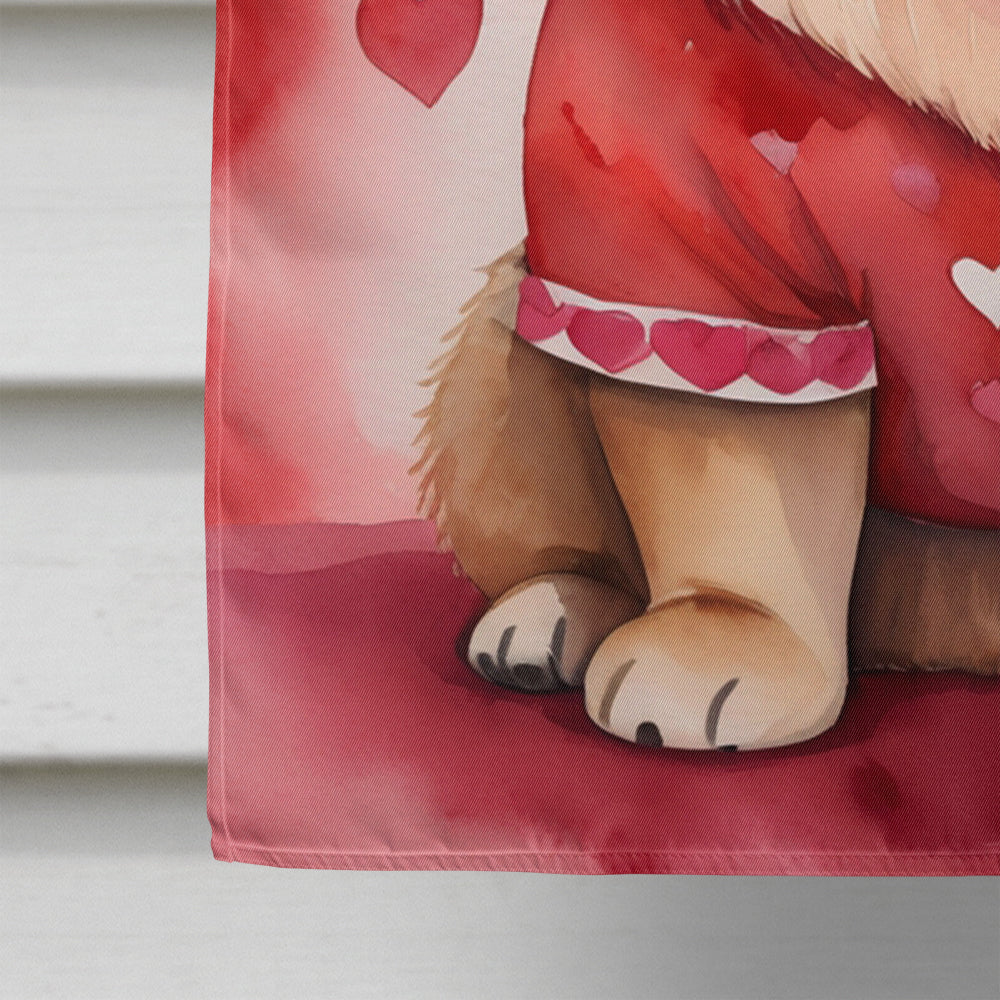 Chow Chow My Valentine House Flag 28x40 Porch Sleeve Pole Decorative Outside Yard Banner Artwork Wall Hanging, Polyester