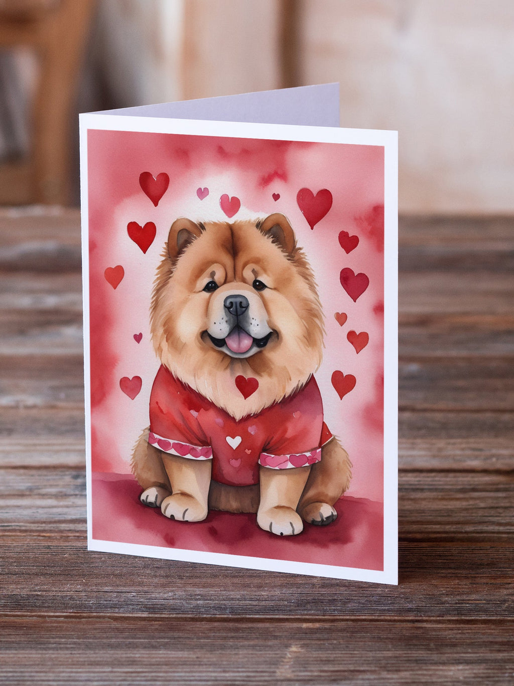 Chow Chow My Valentine Greeting Cards Pack of 8 Blank Cards with Envelopes Whimsical A7 Size 5x7