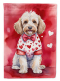 Cockapoo My Valentine House Flag 28x40 Porch Sleeve Pole Decorative Outside Yard Banner Artwork Wall Hanging, Polyester