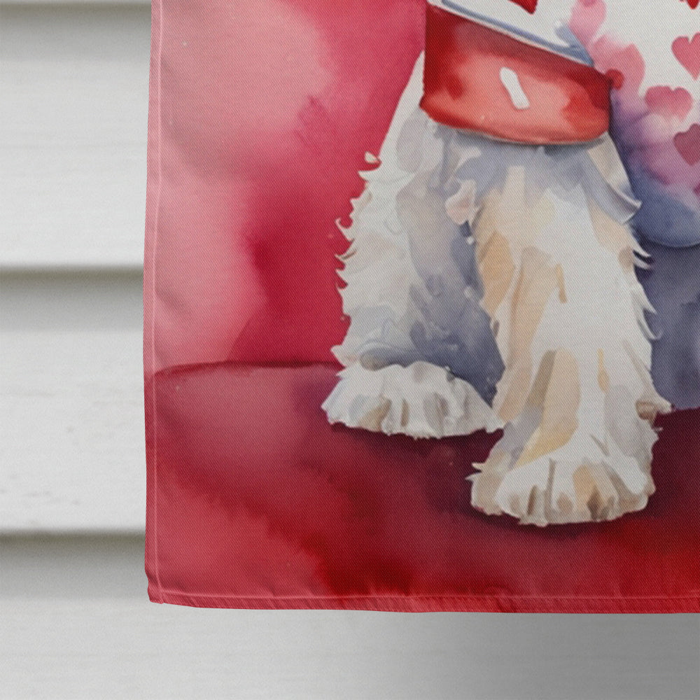 Cockapoo My Valentine House Flag 28x40 Porch Sleeve Pole Decorative Outside Yard Banner Artwork Wall Hanging, Polyester