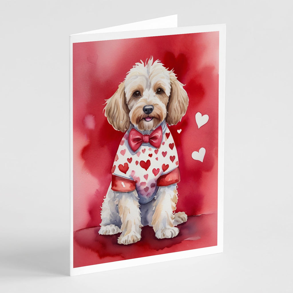 Cockapoo My Valentine Greeting Cards Pack of 8 Blank Cards with Envelopes Whimsical A7 Size 5x7