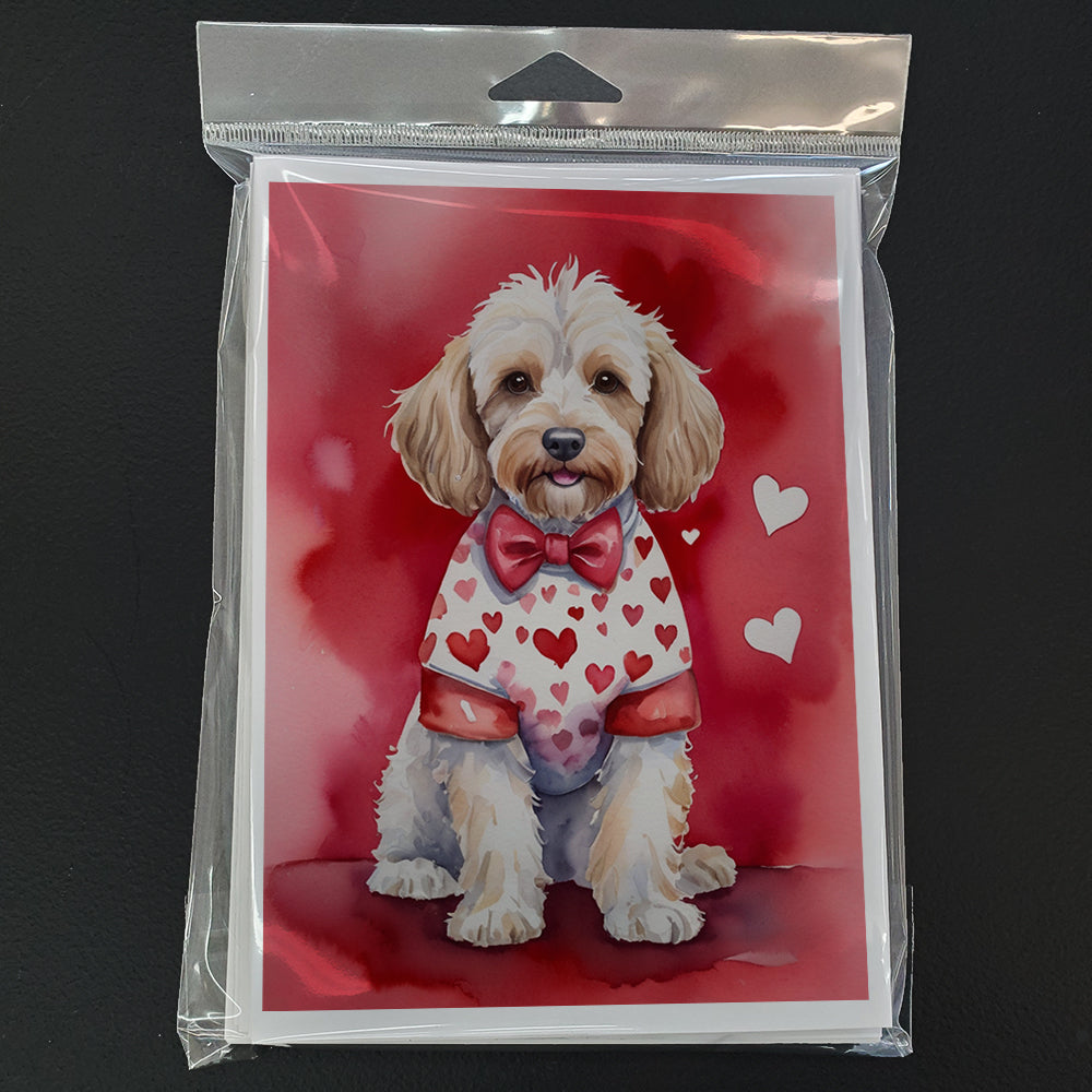 Cockapoo My Valentine Greeting Cards Pack of 8 Blank Cards with Envelopes Whimsical A7 Size 5x7