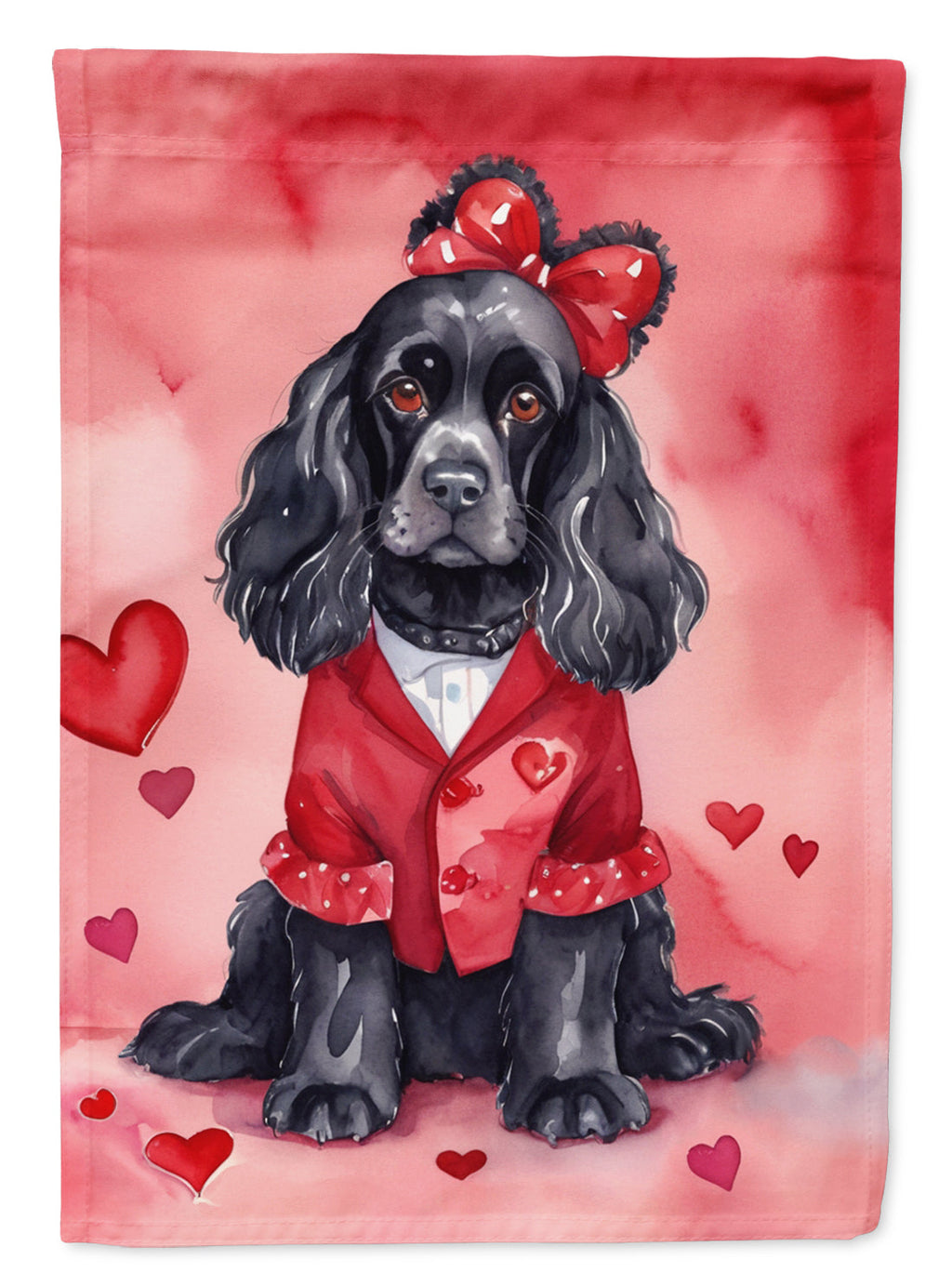 Cocker Spaniel My Valentine Garden Flag Mailbox Decorative Yard Banner Outside Patio Artwork for Flower Beds, Garden Size, Multicolor