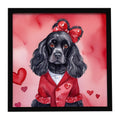 Cocker Spaniel My Valentine Framed Metal Print Bathroom, Kitchen, Office, Home Decor Wall Art Ready to Hang, Square, 8X8