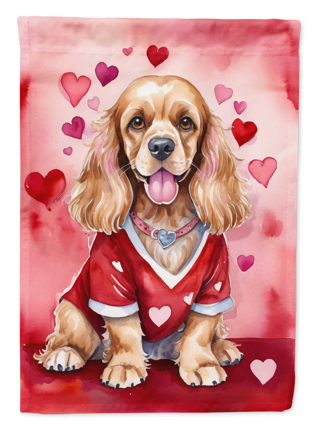 Cocker Spaniel My Valentine Garden Flag Mailbox Decorative Yard Banner Outside Patio Artwork for Flower Beds, Garden Size, Multicolor