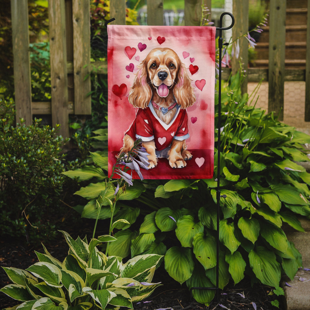 Cocker Spaniel My Valentine Garden Flag Mailbox Decorative Yard Banner Outside Patio Artwork for Flower Beds, Garden Size, Multicolor