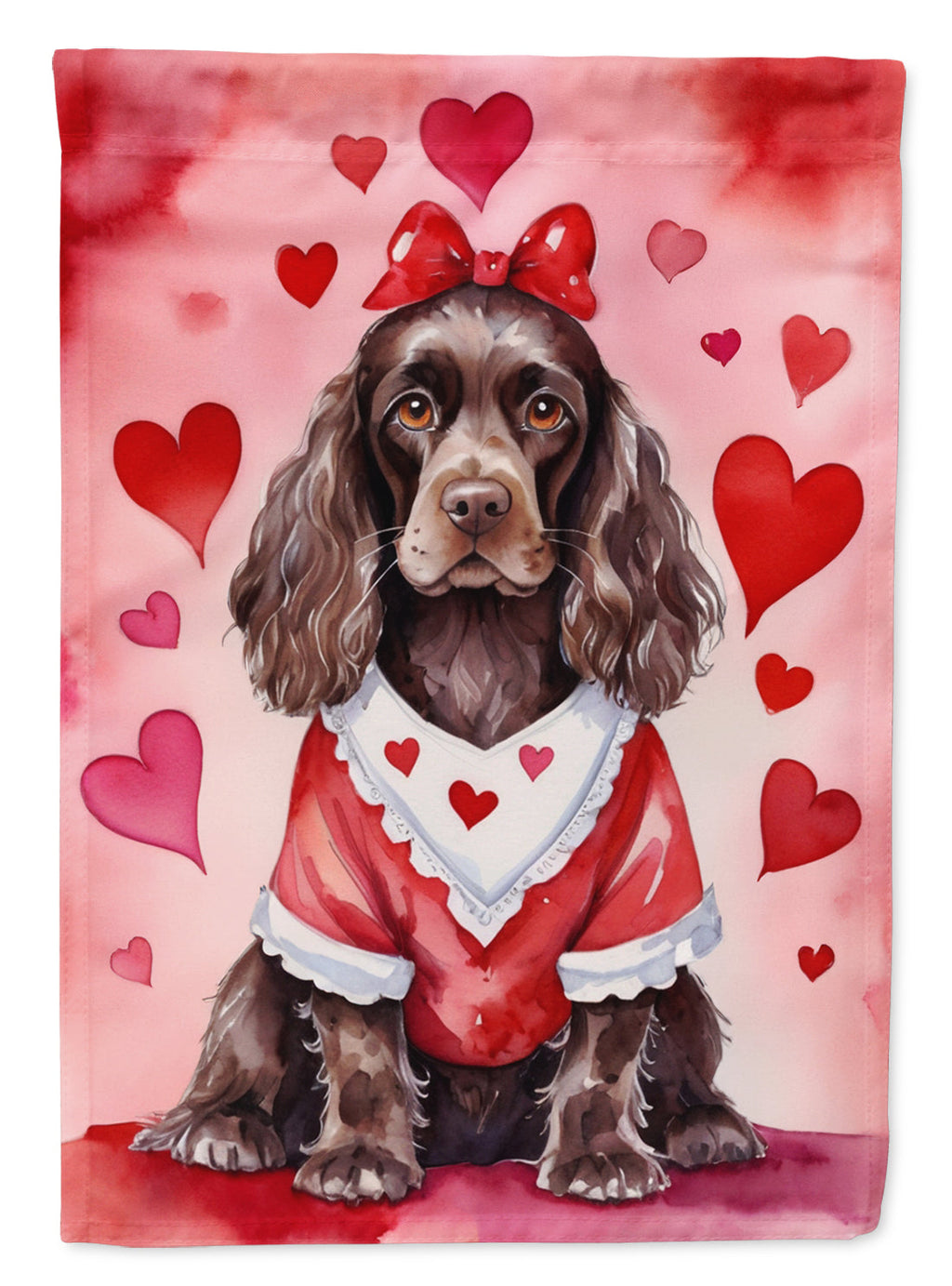 Cocker Spaniel My Valentine Garden Flag Mailbox Decorative Yard Banner Outside Patio Artwork for Flower Beds, Garden Size, Multicolor