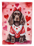 Cocker Spaniel My Valentine Garden Flag Mailbox Decorative Yard Banner Outside Patio Artwork for Flower Beds, Garden Size, Multicolor