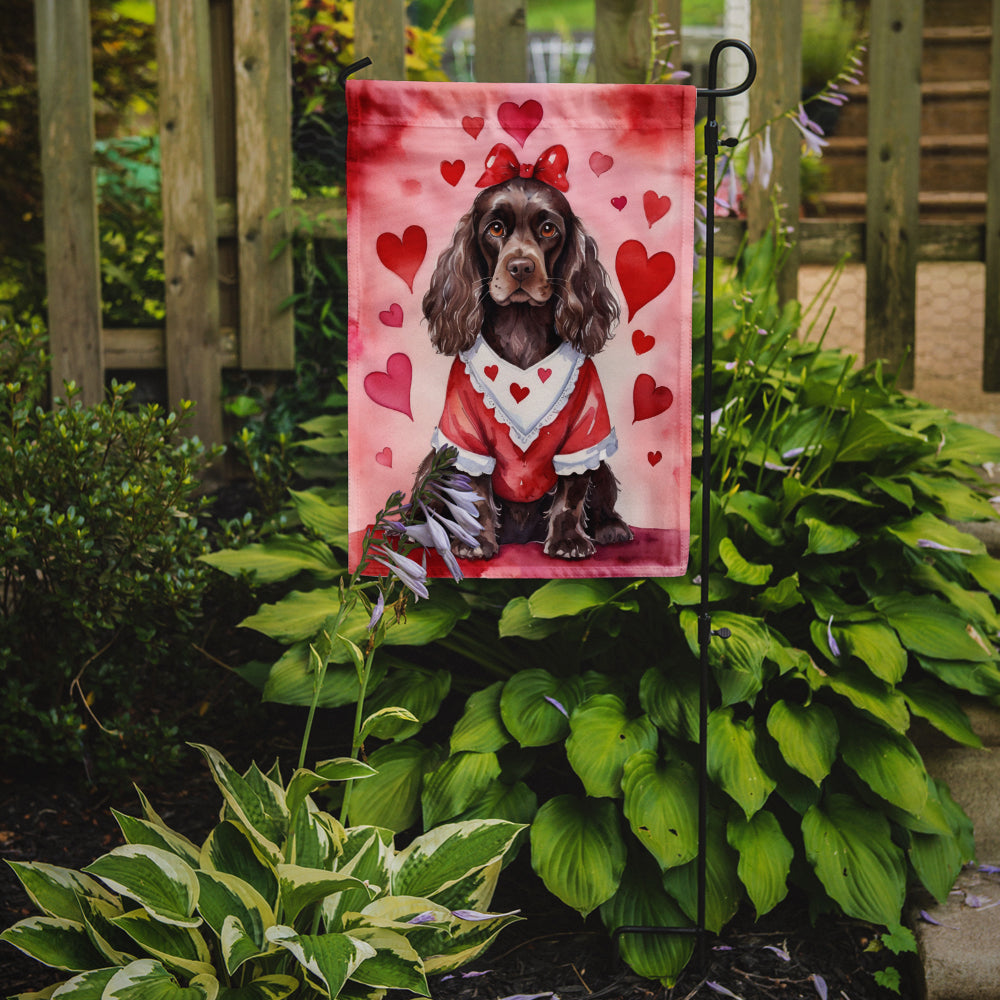 Cocker Spaniel My Valentine Garden Flag Mailbox Decorative Yard Banner Outside Patio Artwork for Flower Beds, Garden Size, Multicolor