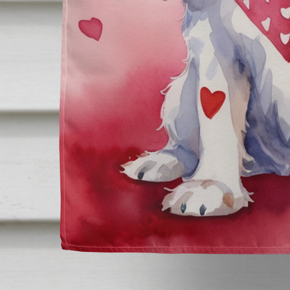 Cocker Spaniel My Valentine House Flag 28x40 Porch Sleeve Pole Decorative Outside Yard Banner Artwork Wall Hanging, Polyester