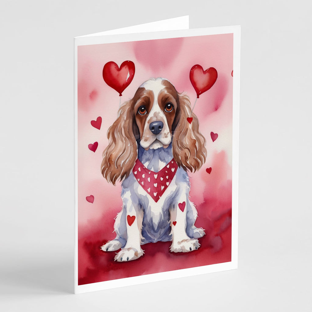Cocker Spaniel My Valentine Greeting Cards Pack of 8 Blank Cards with Envelopes Whimsical A7 Size 5x7