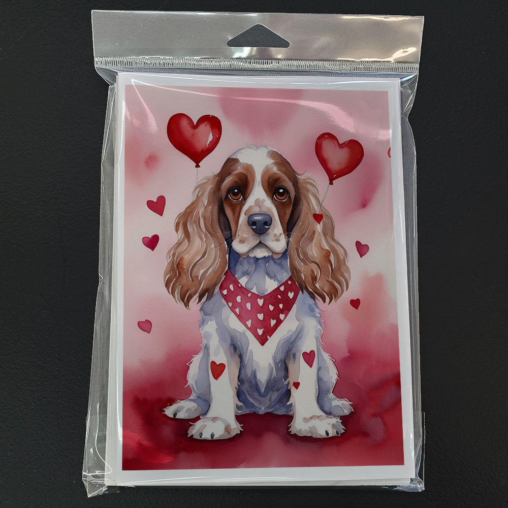 Cocker Spaniel My Valentine Greeting Cards Pack of 8 Blank Cards with Envelopes Whimsical A7 Size 5x7