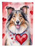Collie My Valentine House Flag 28x40 Porch Sleeve Pole Decorative Outside Yard Banner Artwork Wall Hanging, Polyester