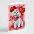 Coton de Tulear My Valentine Greeting Cards Pack of 8 Blank Cards with Envelopes Whimsical A7 Size 5x7
