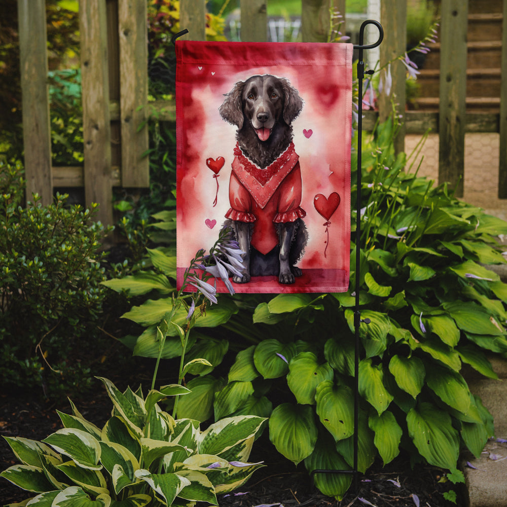 Curly-Coated Retriever My Valentine Garden Flag Mailbox Decorative Yard Banner Outside Patio Artwork for Flower Beds, Garden Size, Multicolor