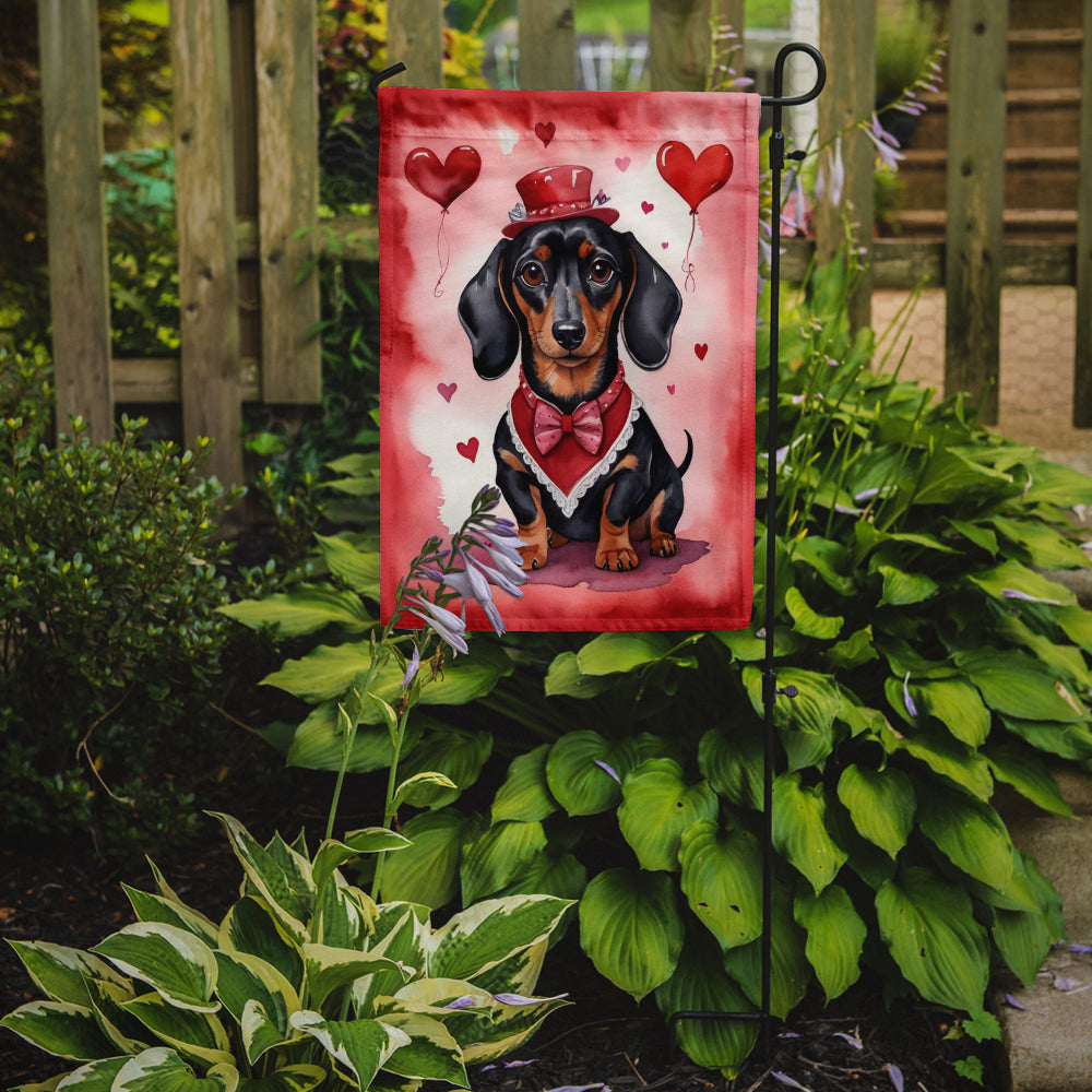 Dachshund My Valentine Garden Flag Mailbox Decorative Yard Banner Outside Patio Artwork for Flower Beds, Garden Size, Multicolor