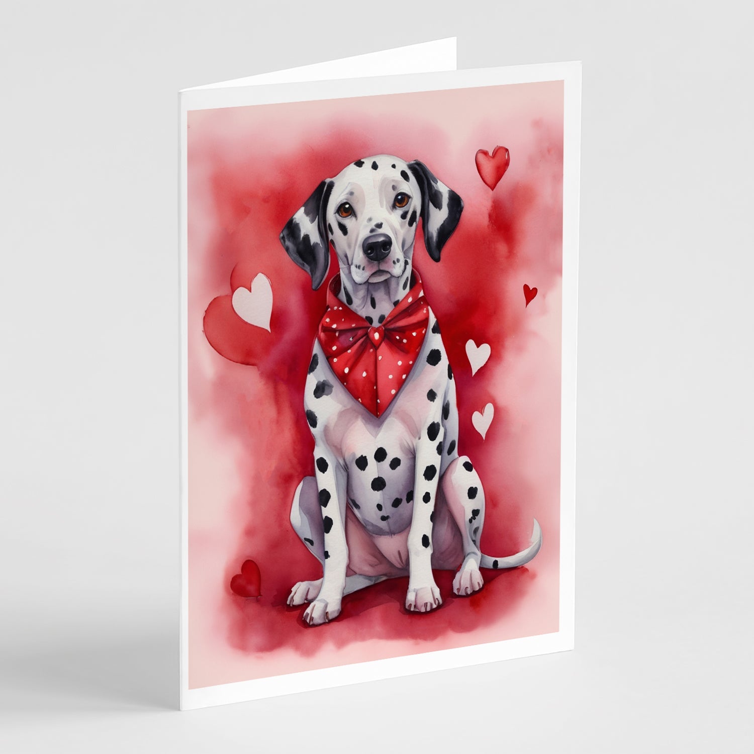 Dalmatian My Valentine Greeting Cards Pack of 8 Blank Cards with Envelopes Whimsical A7 Size 5x7
