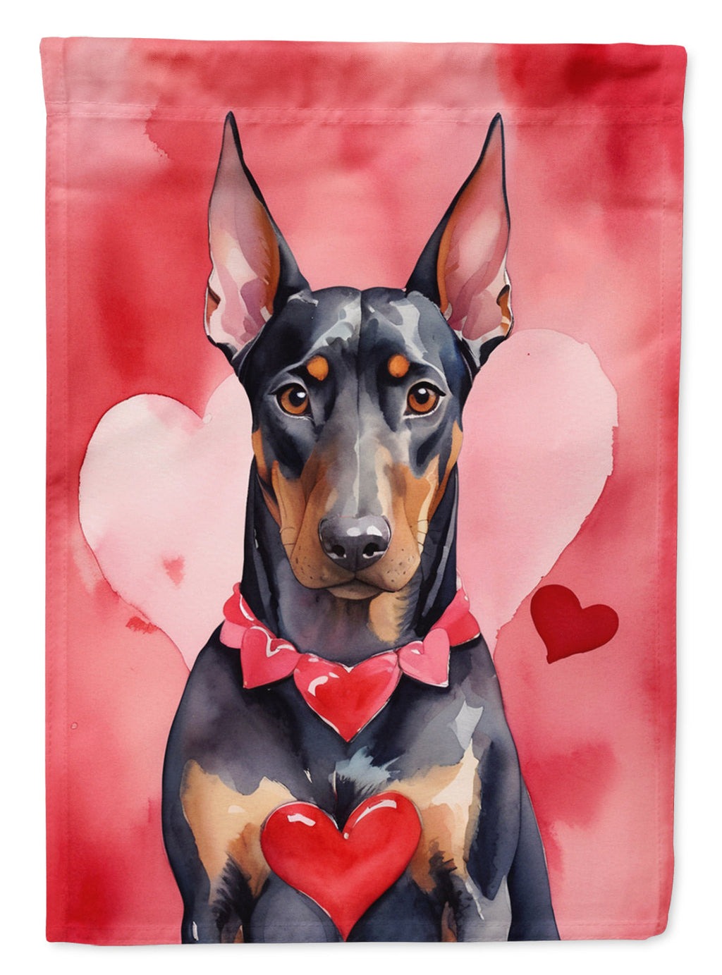 Doberman Pinscher My Valentine Garden Flag Mailbox Decorative Yard Banner Outside Patio Artwork for Flower Beds, Garden Size, Multicolor
