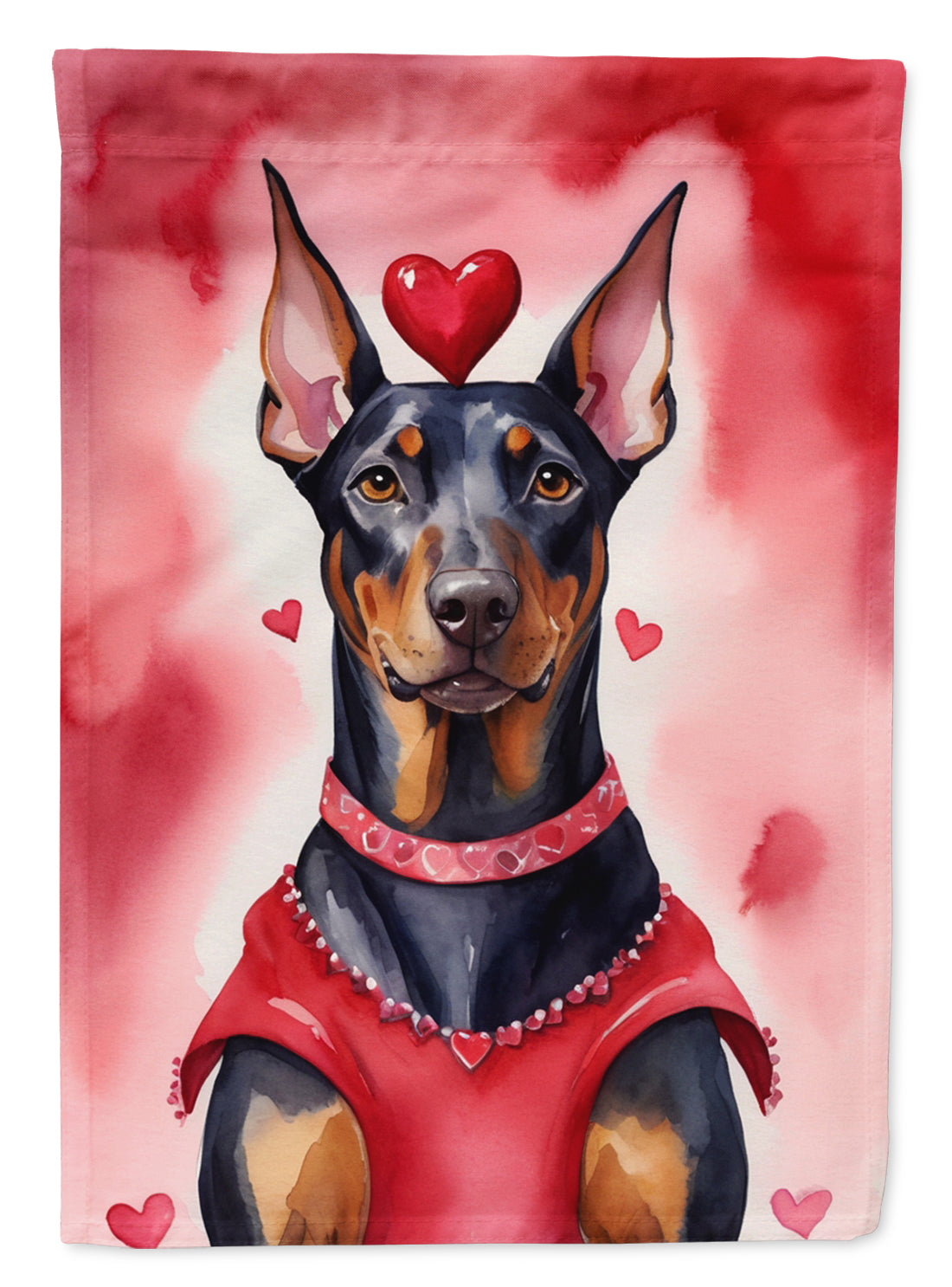 Doberman Pinscher My Valentine Garden Flag Mailbox Decorative Yard Banner Outside Patio Artwork for Flower Beds, Garden Size, Multicolor