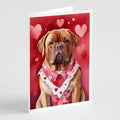 Dogue de Bordeaux My Valentine Greeting Cards Pack of 8 Blank Cards with Envelopes Whimsical A7 Size 5x7