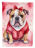 English Bulldog My Valentine Garden Flag Mailbox Decorative Yard Banner Outside Patio Artwork for Flower Beds, Garden Size, Multicolor