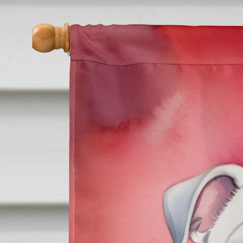 English Bulldog My Valentine House Flag 28x40 Porch Sleeve Pole Decorative Outside Yard Banner Artwork Wall Hanging, Polyester