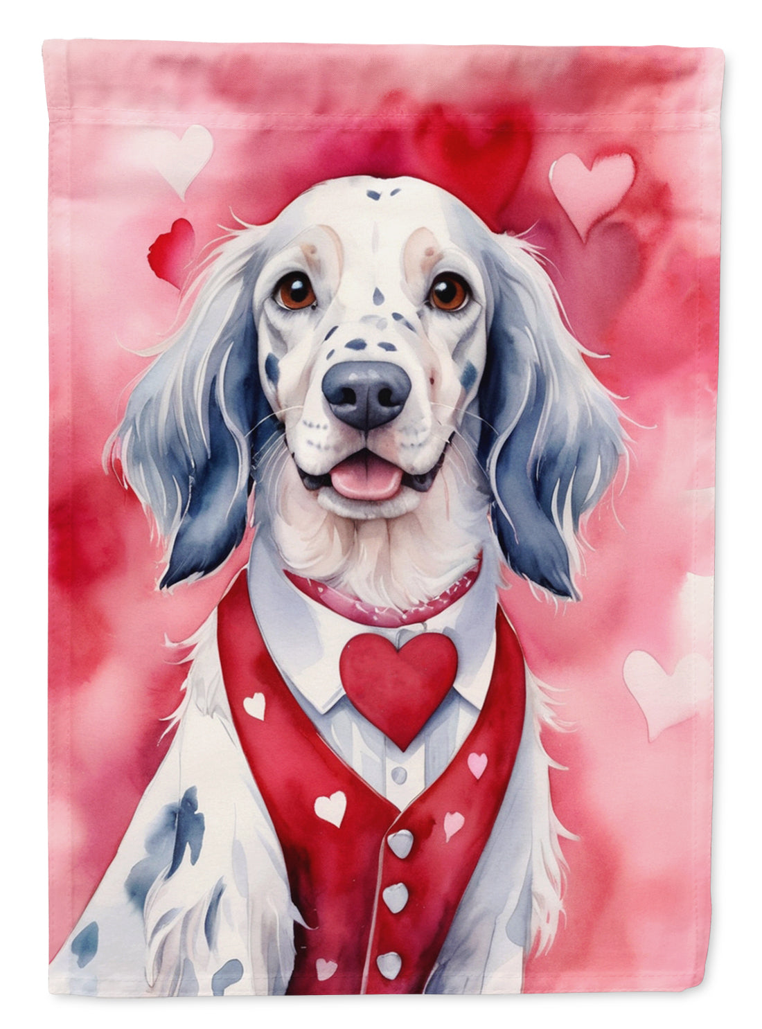 English Setter My Valentine Garden Flag Mailbox Decorative Yard Banner Outside Patio Artwork for Flower Beds, Garden Size, Multicolor