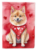 Finnish Spitz My Valentine Garden Flag Mailbox Decorative Yard Banner Outside Patio Artwork for Flower Beds, Garden Size, Multicolor
