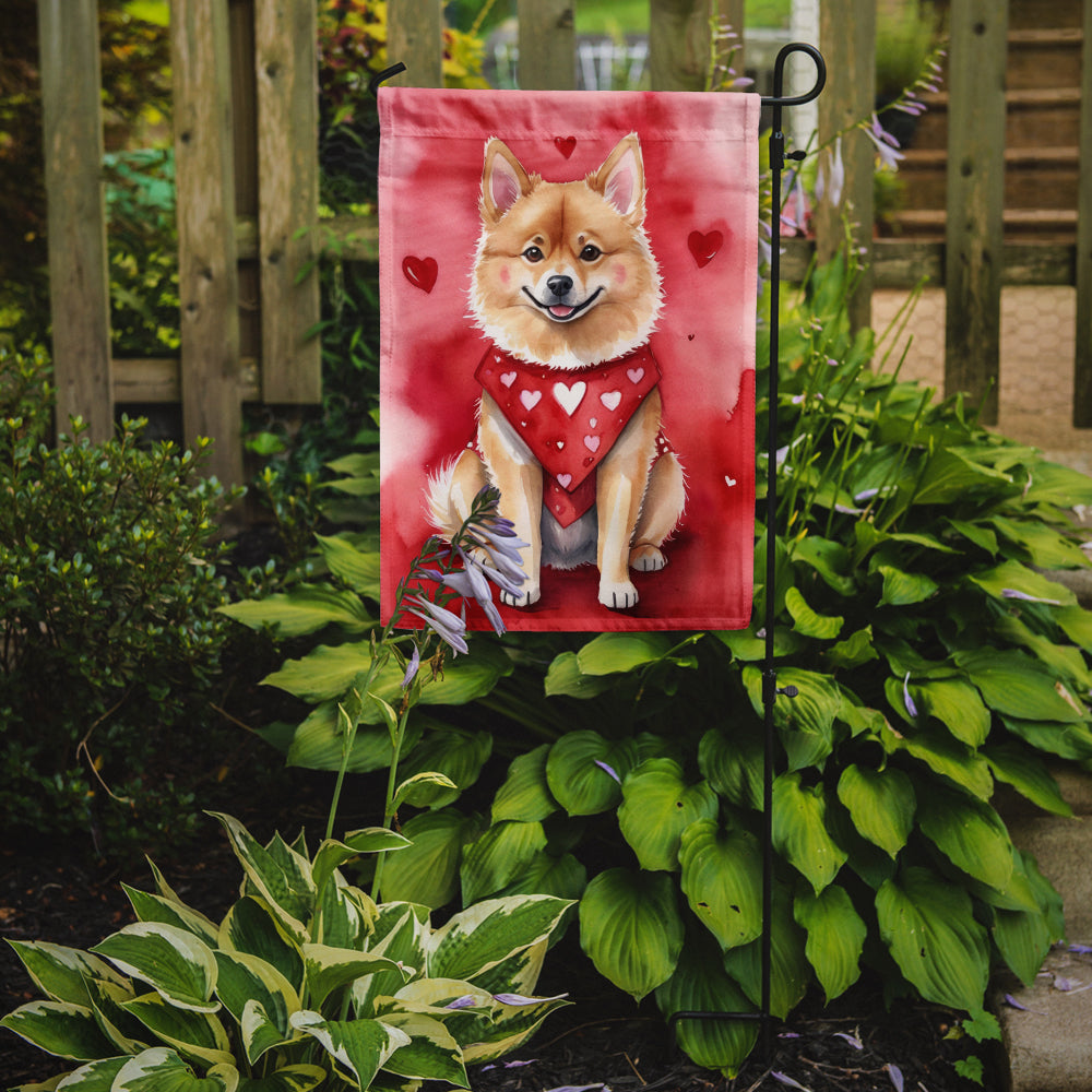 Finnish Spitz My Valentine Garden Flag Mailbox Decorative Yard Banner Outside Patio Artwork for Flower Beds, Garden Size, Multicolor