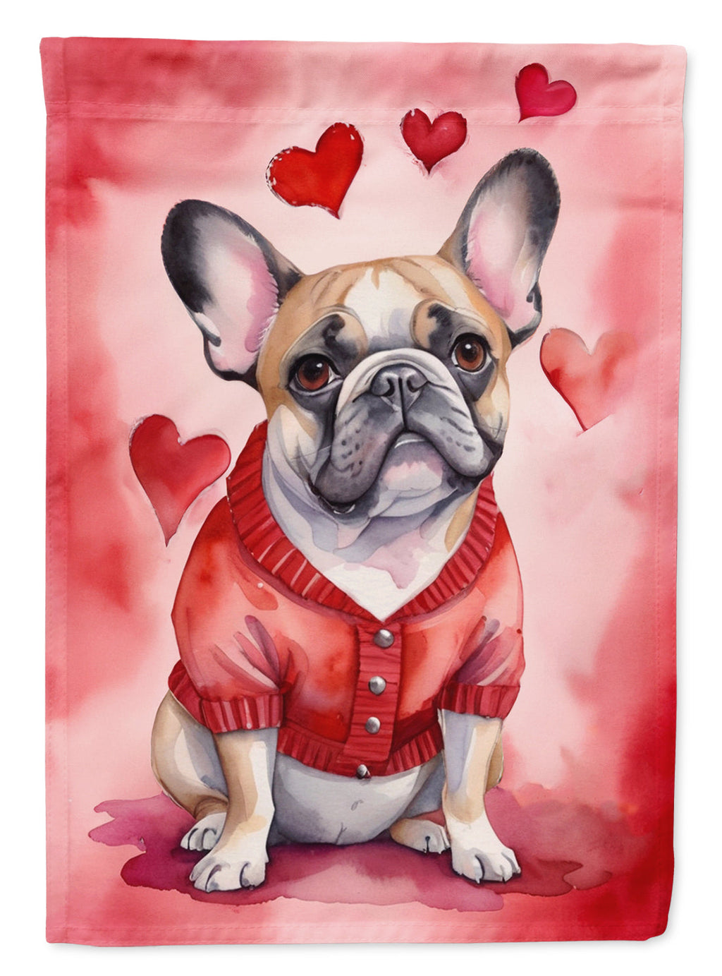 French Bulldog My Valentine Garden Flag Mailbox Decorative Yard Banner Outside Patio Artwork for Flower Beds, Garden Size, Multicolor